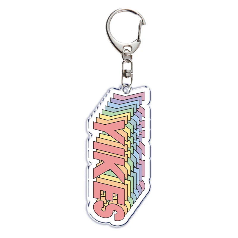 Rainbow Pride Keychain — "HUMAN" & "LOVE WINS"