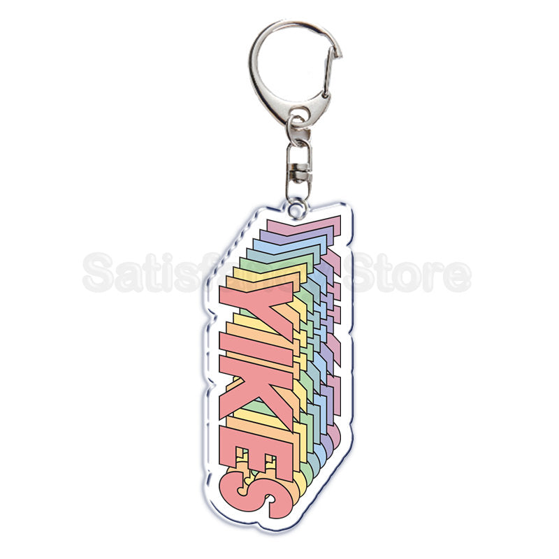 Rainbow Pride Keychain — "HUMAN" & "LOVE WINS"