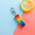 Rainbow Building Brick Keychain 🌈
